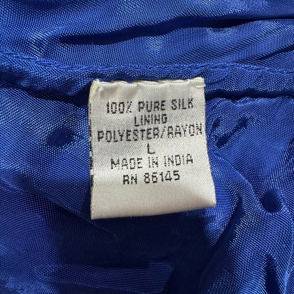 Vintage Y2K Cache Blue Beaded Sequin Silk Formal Evening Gown Dress - Picture 9 of 9